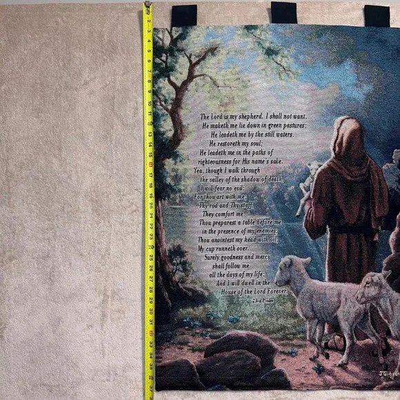 Psalm 23 The LORD is my shepherd scripture. Tapestry Wall Hanging, - Picture 4 of 5